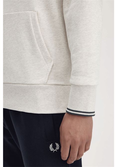 Felpa Fred Perry Tipped con Cappuccio Avena Mélange Uomo FRED PERRY | Felpe | M2643-W50